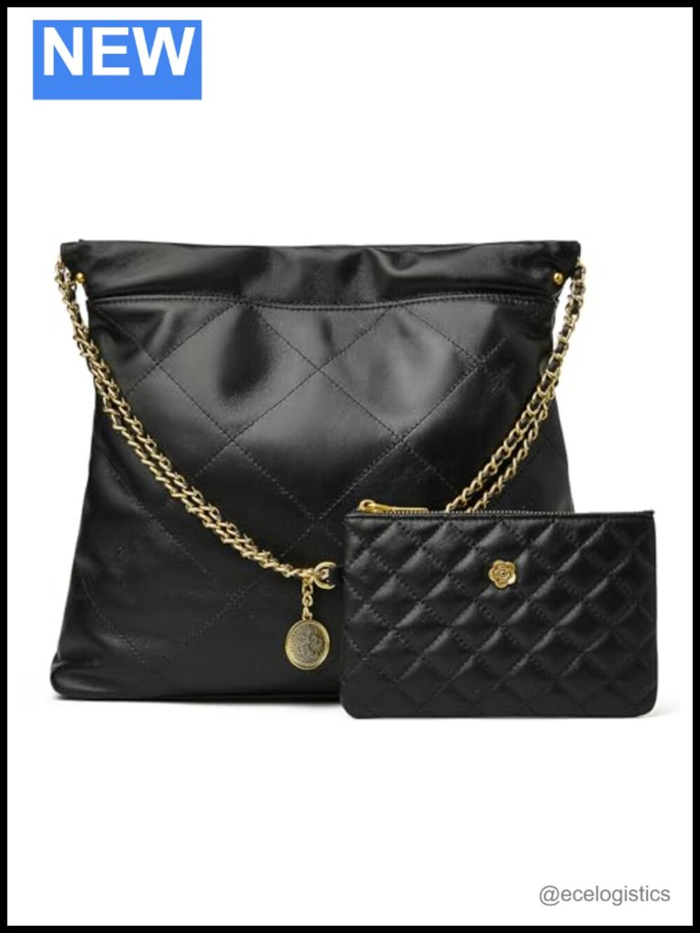 Genuine Lambskin Leather Quilted Tote Hobo Purse Designer Women Laptop Bag